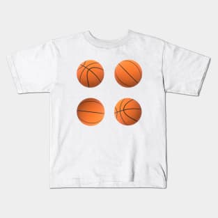 Basketball Lovers Basketballs Pattern for Fans and Players (White Background) Kids T-Shirt